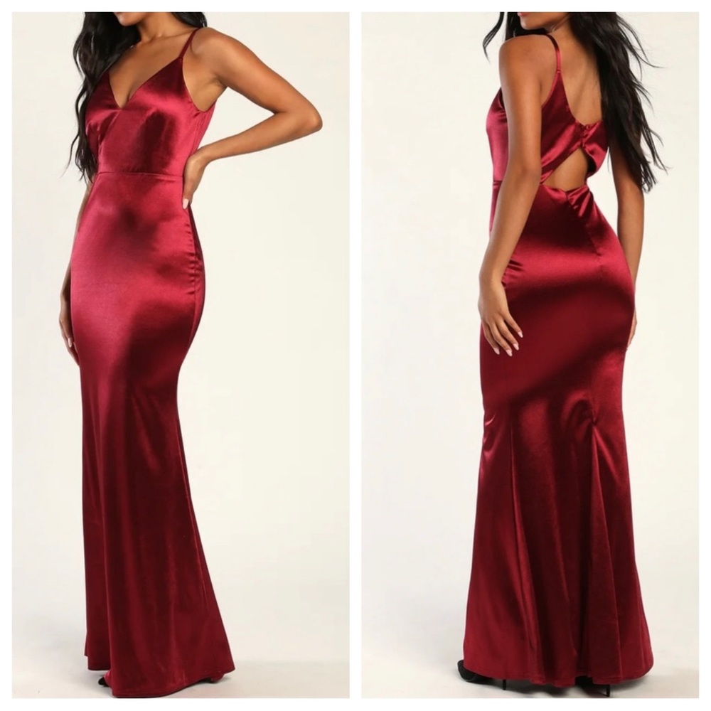 Lulu’s Moments of Bliss Satin Maxi Dress
